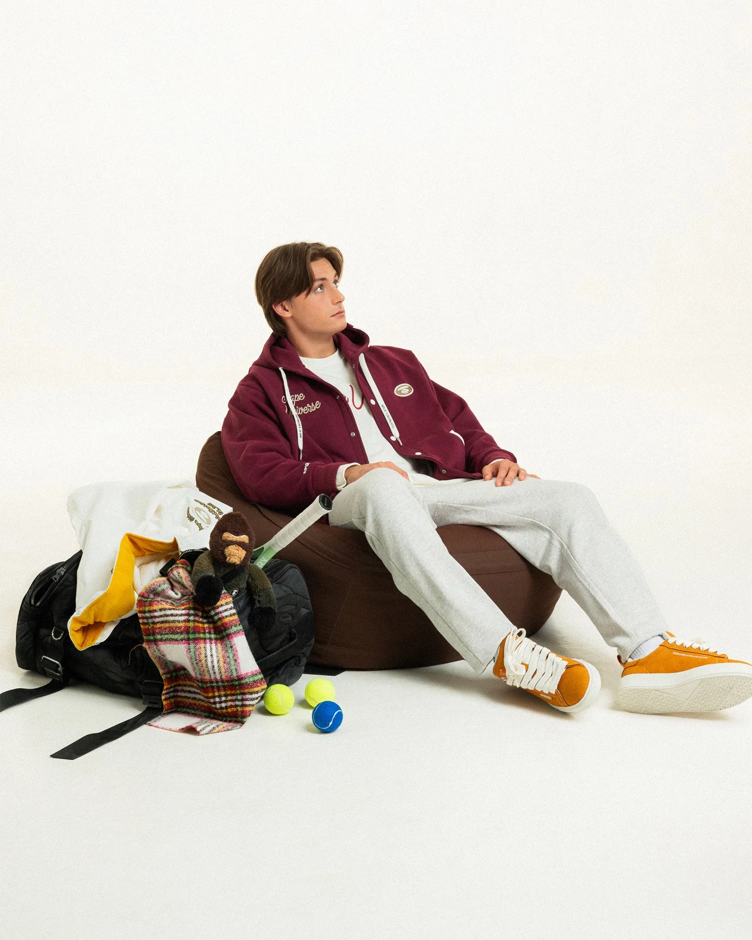AAPE Áo Sweater Có Khóa Kéo Nam - AAPEUNVS moonface hooded jacket