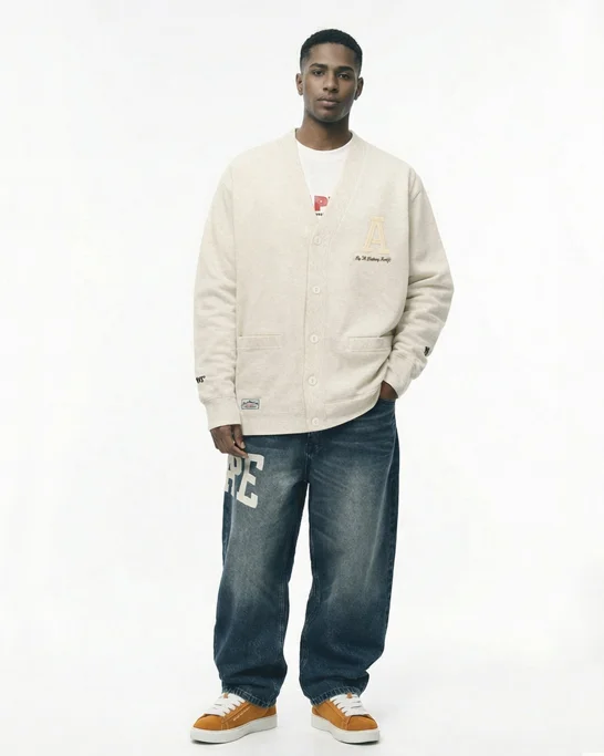 AAPE Áo Cardigan Nam - AAPESPORT v-neck cardigan