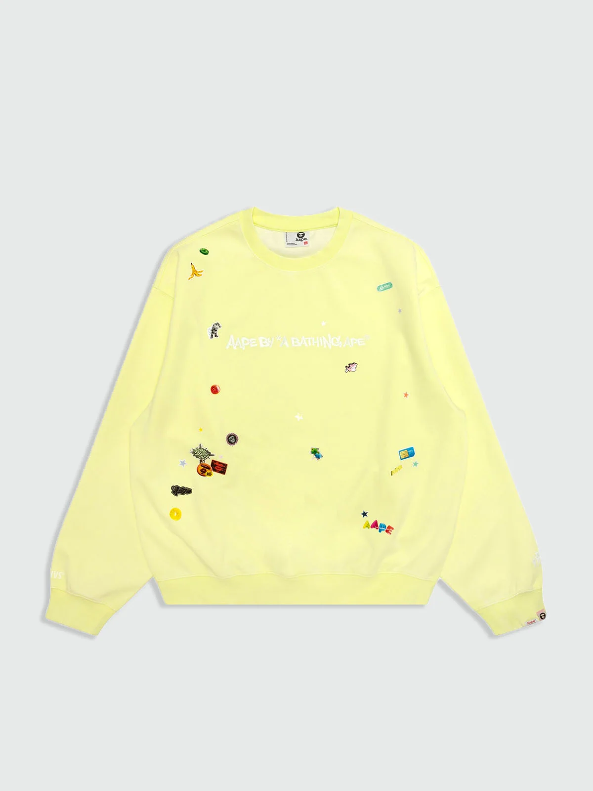 AAPE Áo Sweater Nam - Sticker print crew neck sweatshirt