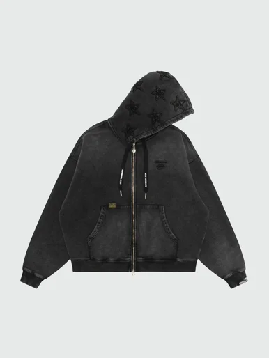 AAPE Áo Sweater Có Khóa Kéo Nam - Moonface zip-up hoodie