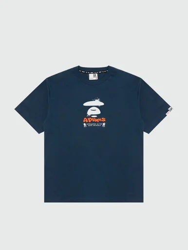 AAPE Áo Thun Ngắn Tay Nam - AAPEUNVS moonface graphic tee