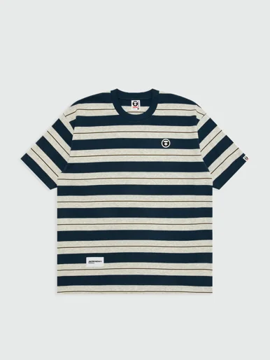 AAPE Áo Thun Ngắn Tay Nam - AAPENOW moonface striped tee
