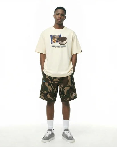 AAPE Áo Thun Ngắn Tay Nam - AAPER graphic tee