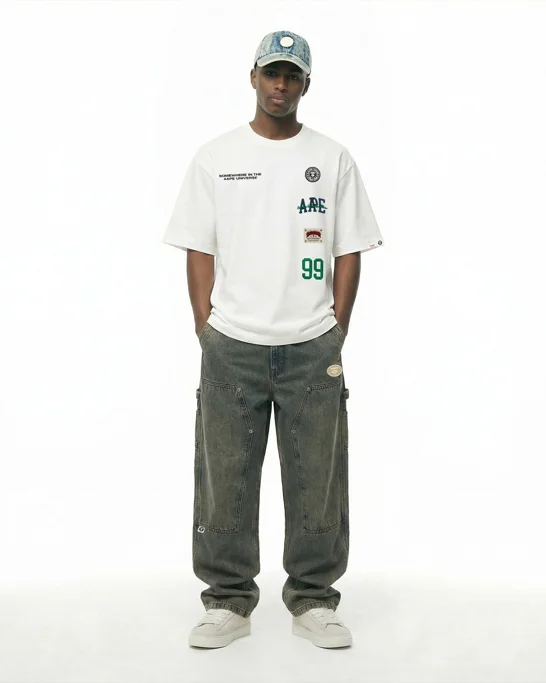 AAPE Áo Thun Ngắn Tay Nam - AAPEUNVS multi-logo tee