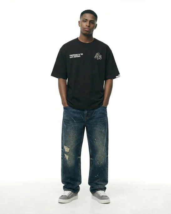 AAPE Áo Thun Ngắn Tay Nam - AAPEUNVS logo patch tee