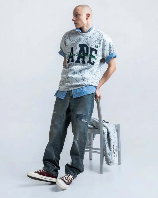 AAPE Áo Thun Ngắn Tay Nam - Camo logo tee