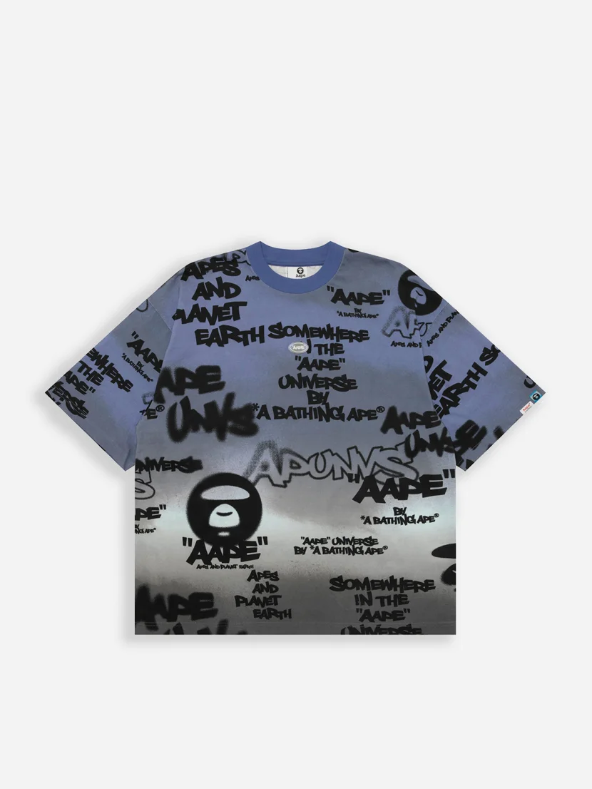 AAPE Áo Thun Ngắn Tay Nam - Graffiti multi-logo tee