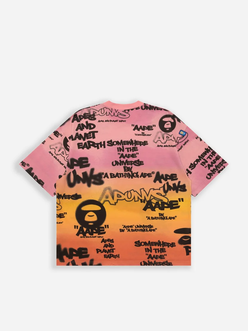 AAPE Áo Thun Ngắn Tay Nam - Graffiti multi-logo tee