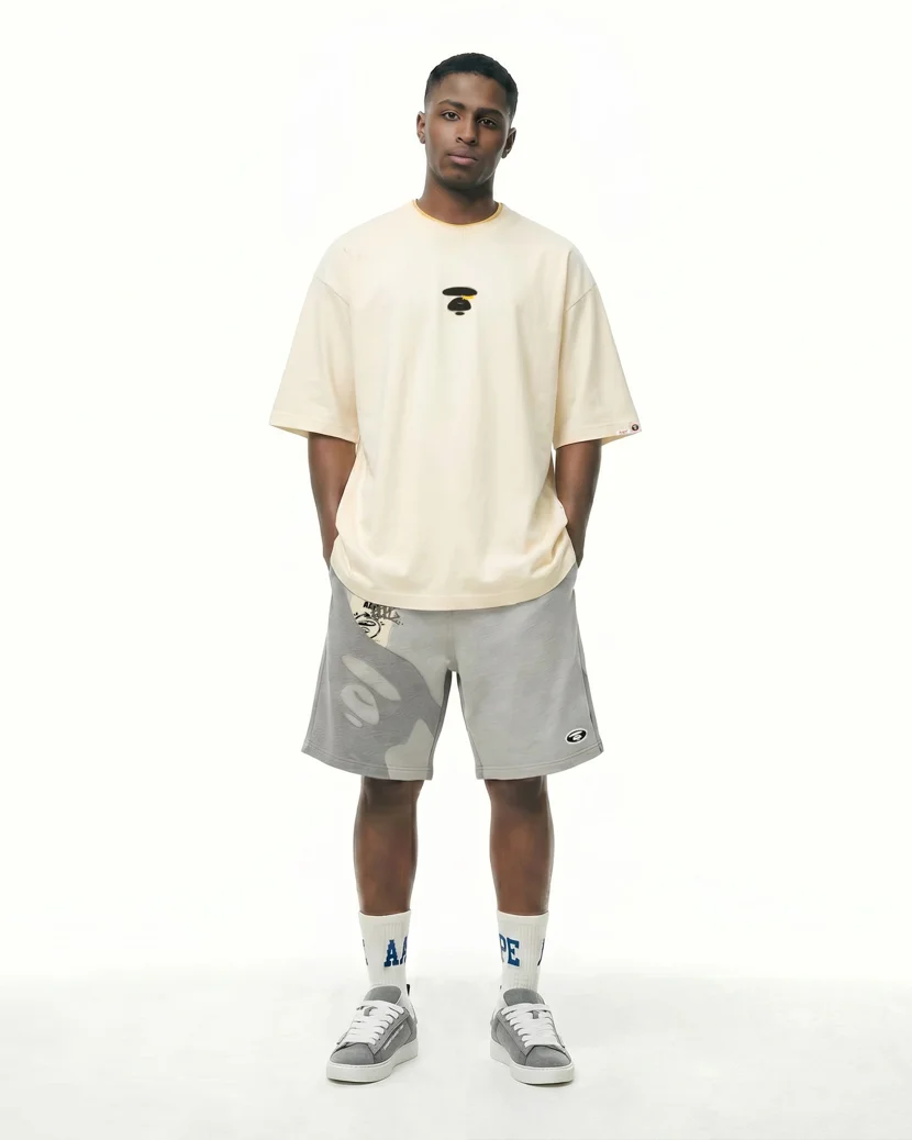 AAPE Áo Thun Ngắn Tay Nam - AAPEUNVS moonface logo tee