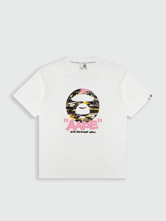 AAPE Áo Thun Ngắn Tay Nam - AAPEUNVS moonface graphic tee