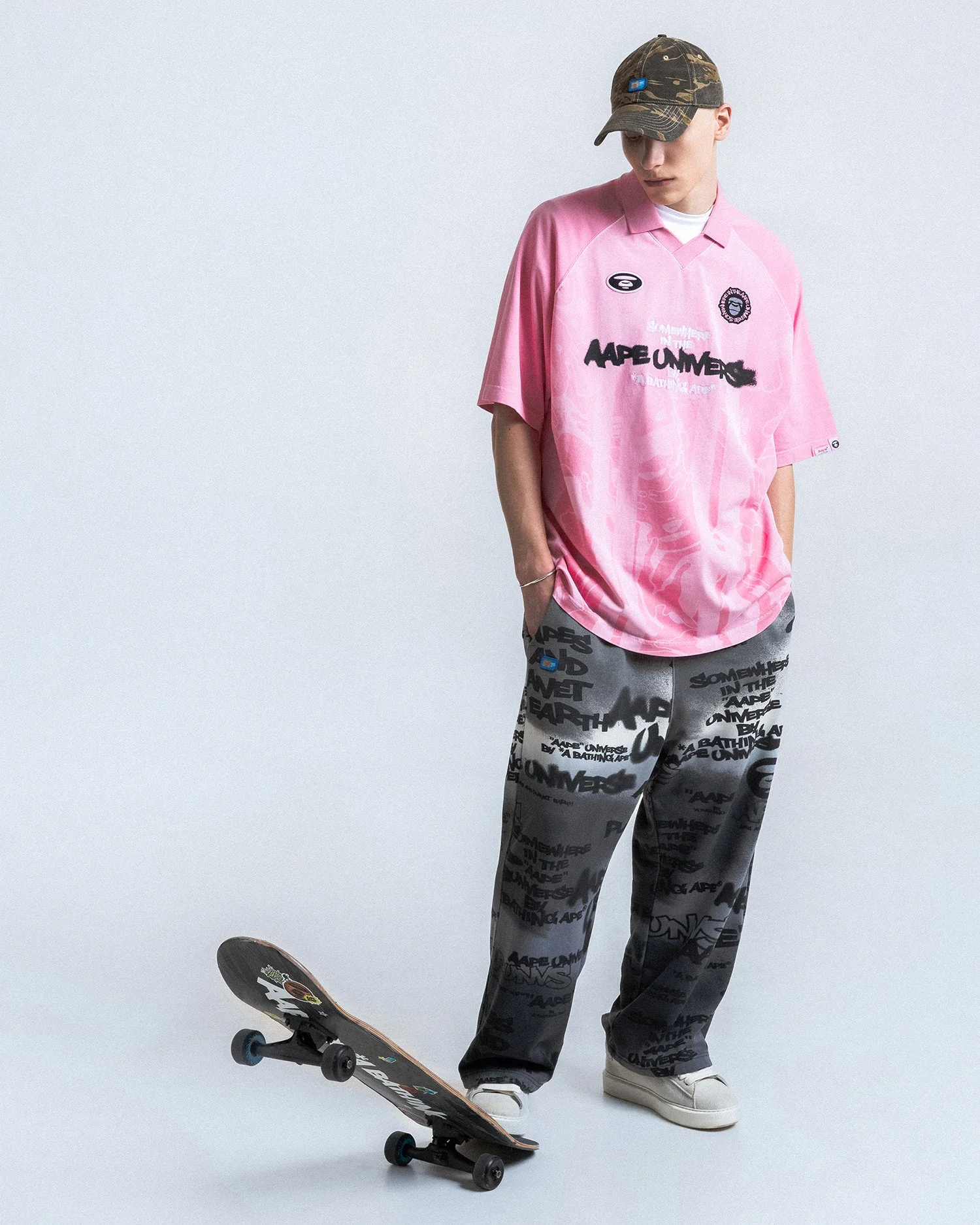AAPE Áo Thun Ngắn Tay Nam - AAPEUNVS moonface jersey tee