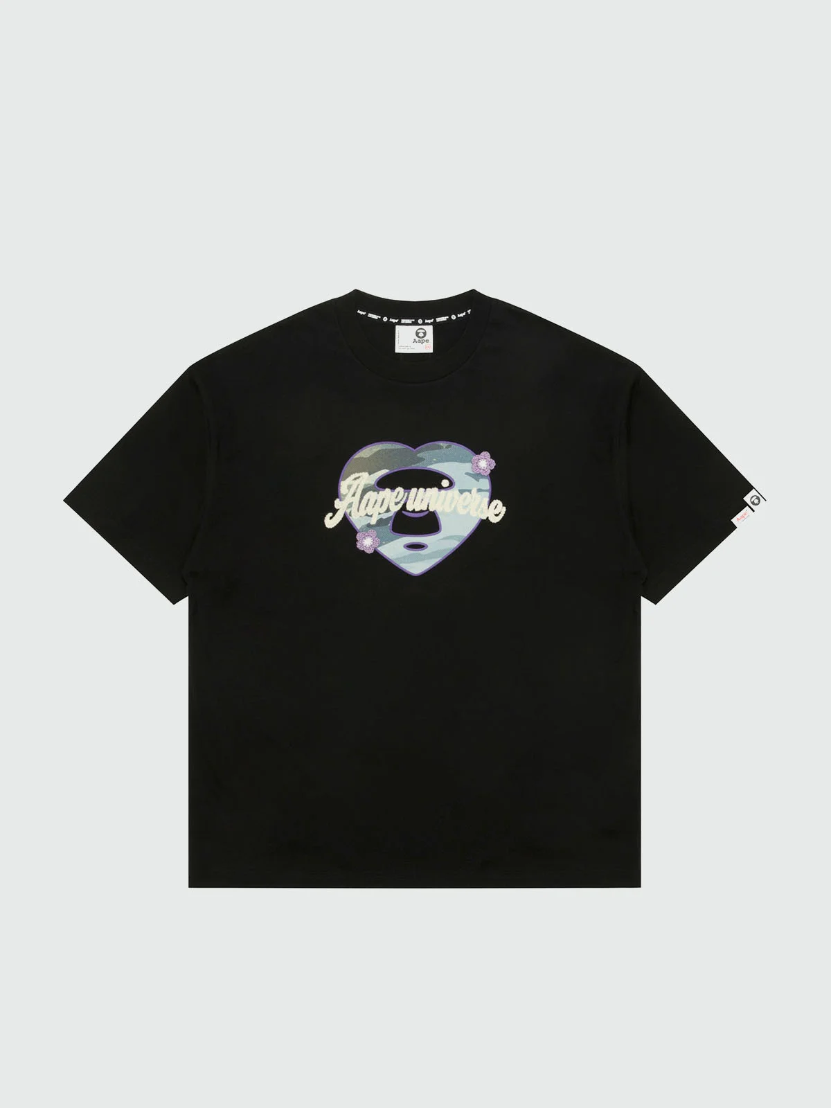 AAPE Áo Thun Ngắn Tay Nữ - AAPEUNVS heart moonface graphic tee