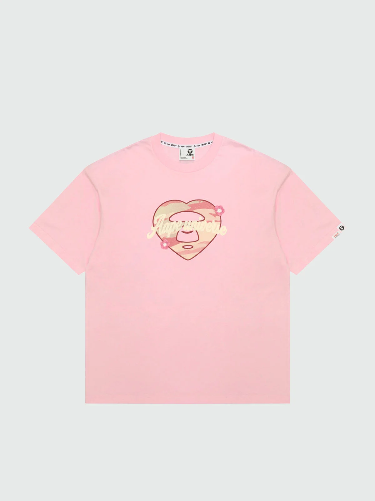 AAPE Áo Thun Ngắn Tay Nữ - AAPEUNVS heart moonface graphic tee