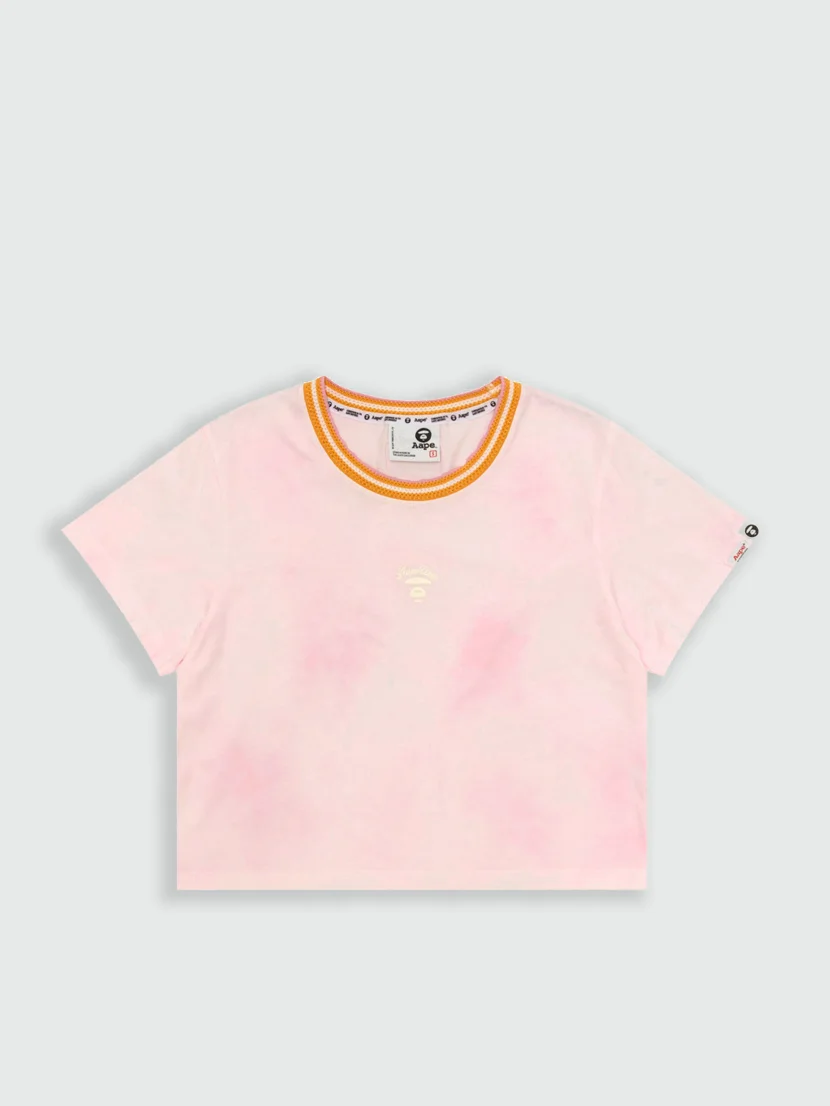 AAPE Áo Thun Ngắn Tay Nữ - AAPEUNVS moonface camo cropped tee