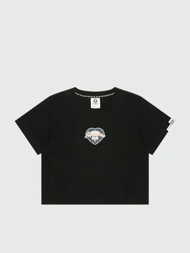 AAPE Áo Thun Ngắn Tay Nữ - AAPEUNVS moonface cropped tee