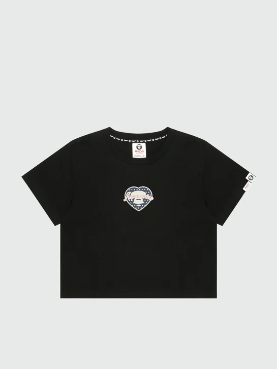 AAPE Áo Thun Ngắn Tay Nữ - AAPEUNVS moonface cropped tee