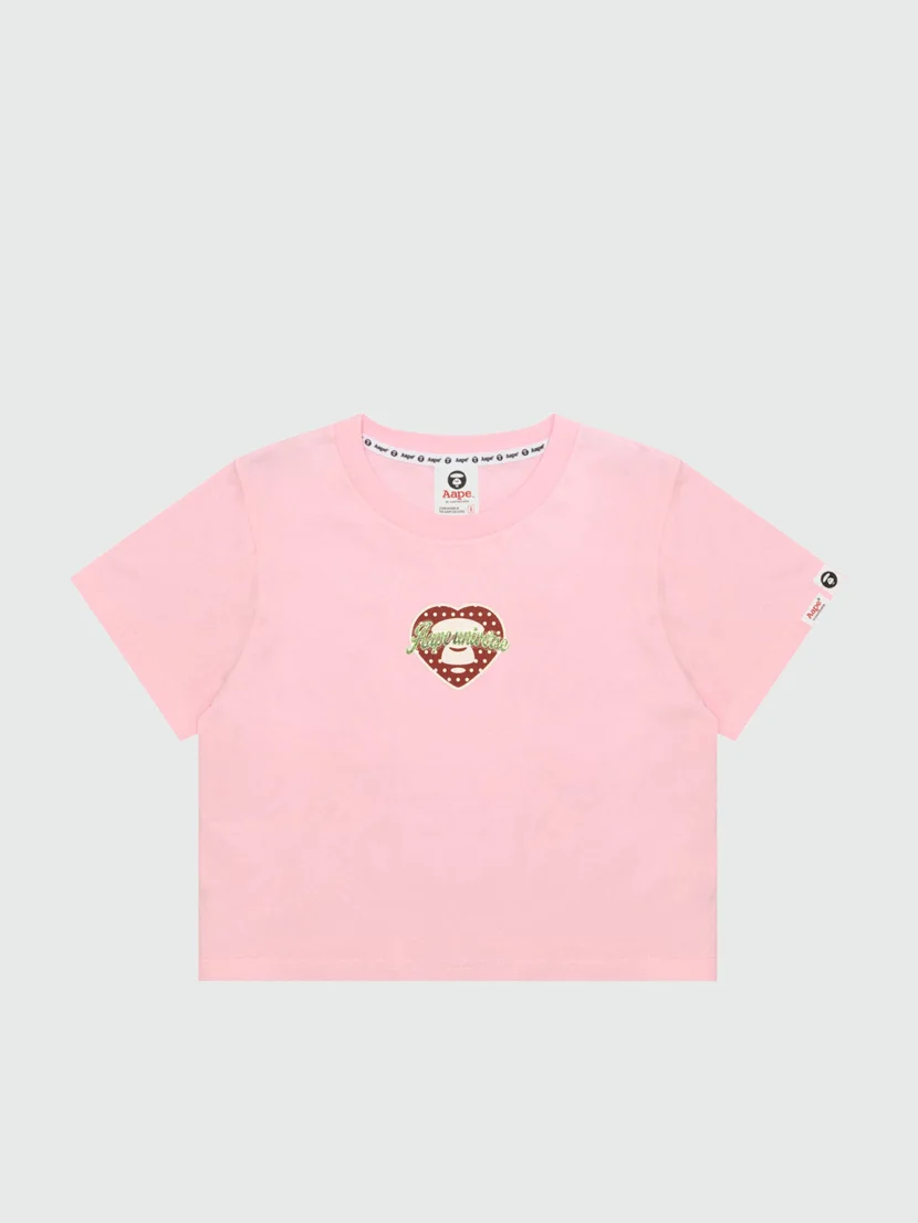 AAPE Áo Thun Ngắn Tay Nữ - AAPEUNVS moonface cropped tee