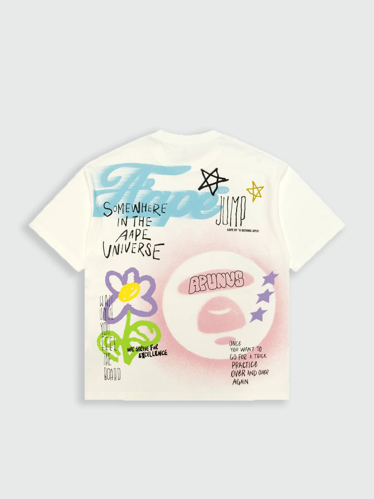 AAPE Áo Thun Ngắn Tay Nữ - AAPEUNVS graffiti print tee