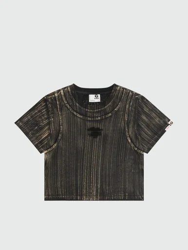 AAPE Áo Thun Ngắn Tay Nữ - Moonface cropped tee