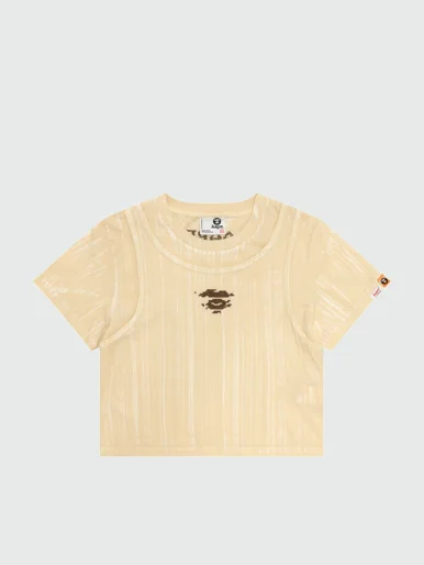 AAPE Áo Thun Ngắn Tay Nữ - Moonface cropped tee