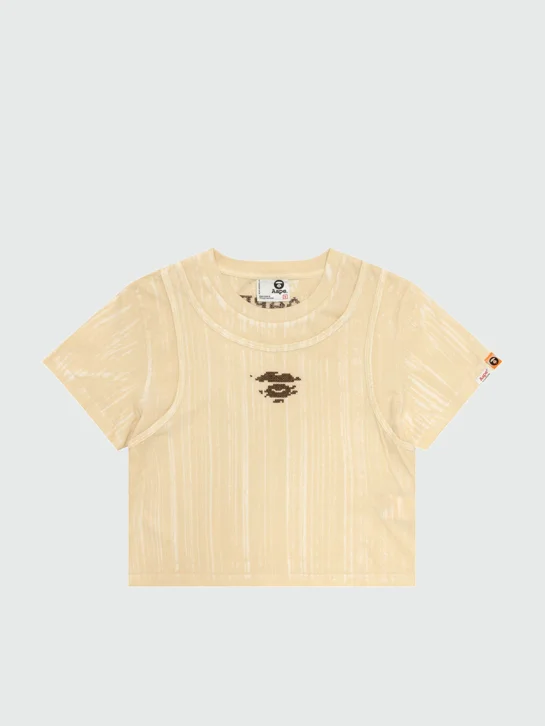 AAPE Áo Thun Ngắn Tay Nữ - Moonface cropped tee