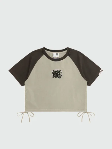 AAPE Áo Thun Ngắn Tay Nữ - AAPEUNVS cropped raglan tee
