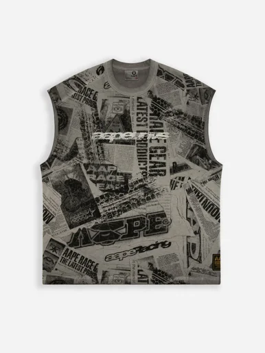 AAPE Áo Tank Nam - AAPEUNVS printed tank top