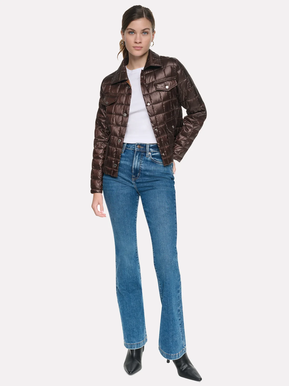DKNY Áo Khoác Nữ Box Quilt Light Weight Jacket 