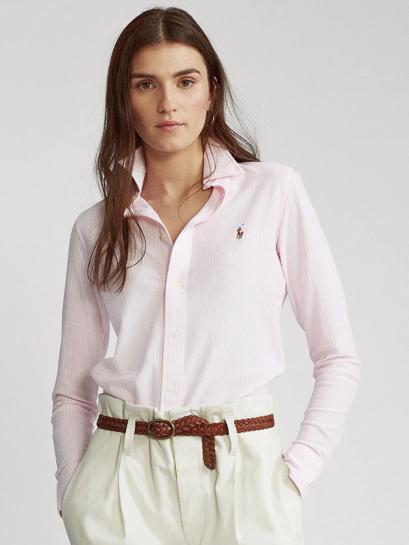 POLO RALPH LAUREN Áo Sơ Mi Nữ Tay Dài Striped Knit Oxford Shirt