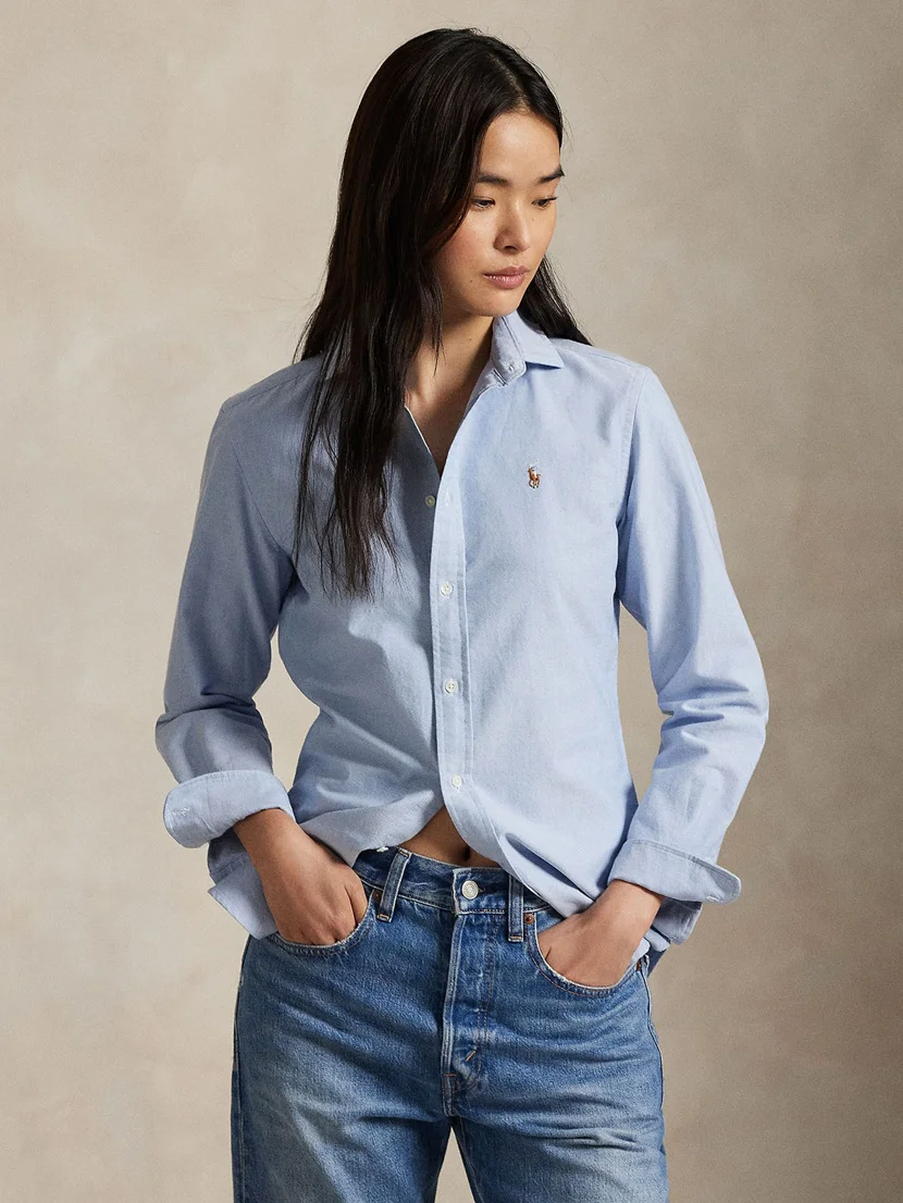 POLO RALPH LAUREN Áo Sơ Mi Nữ Tay Dài Slim Fit Oxford Shirt