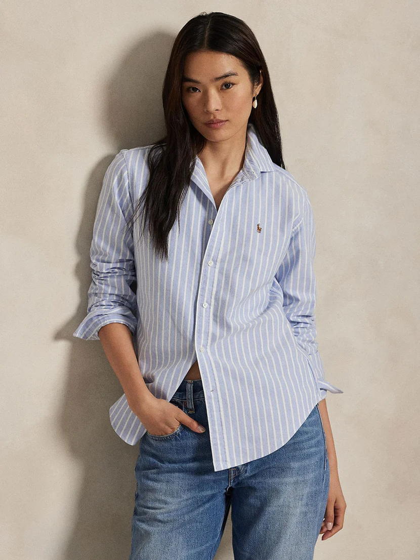 POLO RALPH LAUREN Áo Sơ Mi Nữ Tay Dài Slim Fit Striped Oxford Shirt