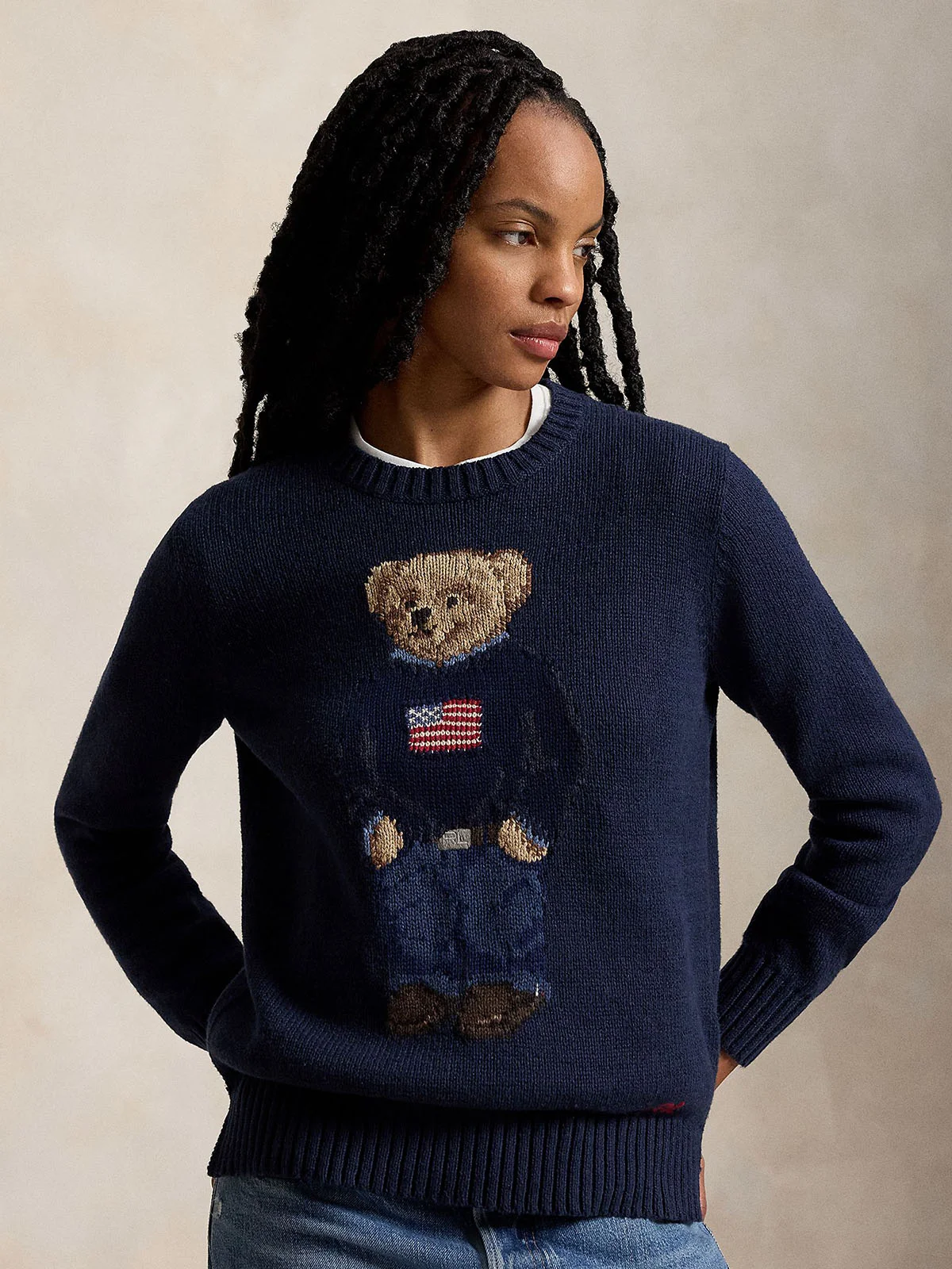POLO RALPH LAUREN Áo Sweater Nữ Tay Dài Polo Bear Cotton-Linen Sweater