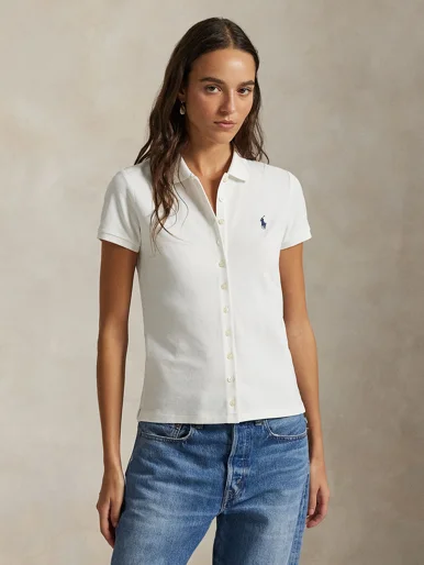 POLO RALPH LAUREN Áo Polo Nữ Buttoned-Placket Polo Shirt