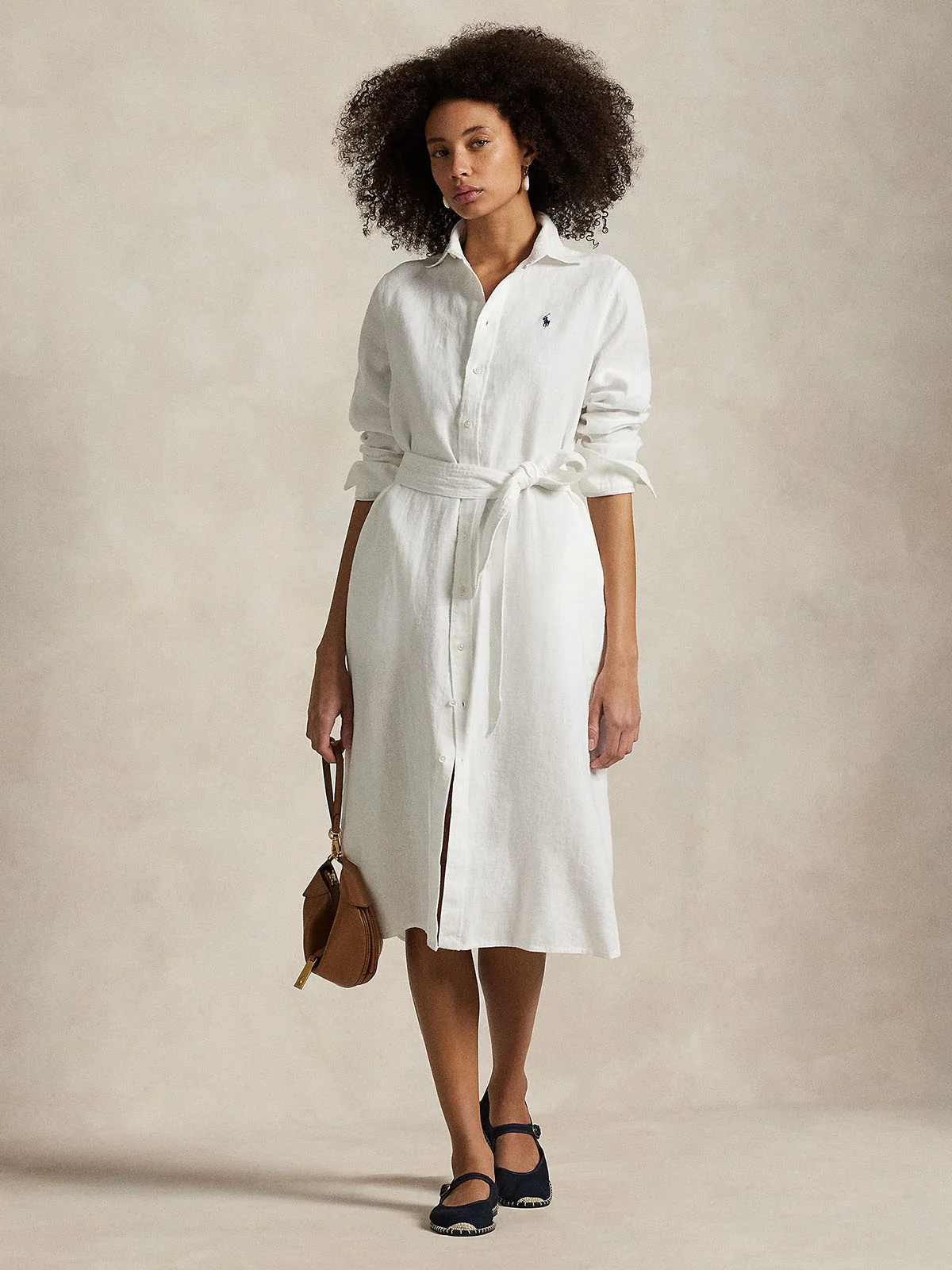 POLO RALPH LAUREN Đầm Nữ Belted Linen Shirtdress