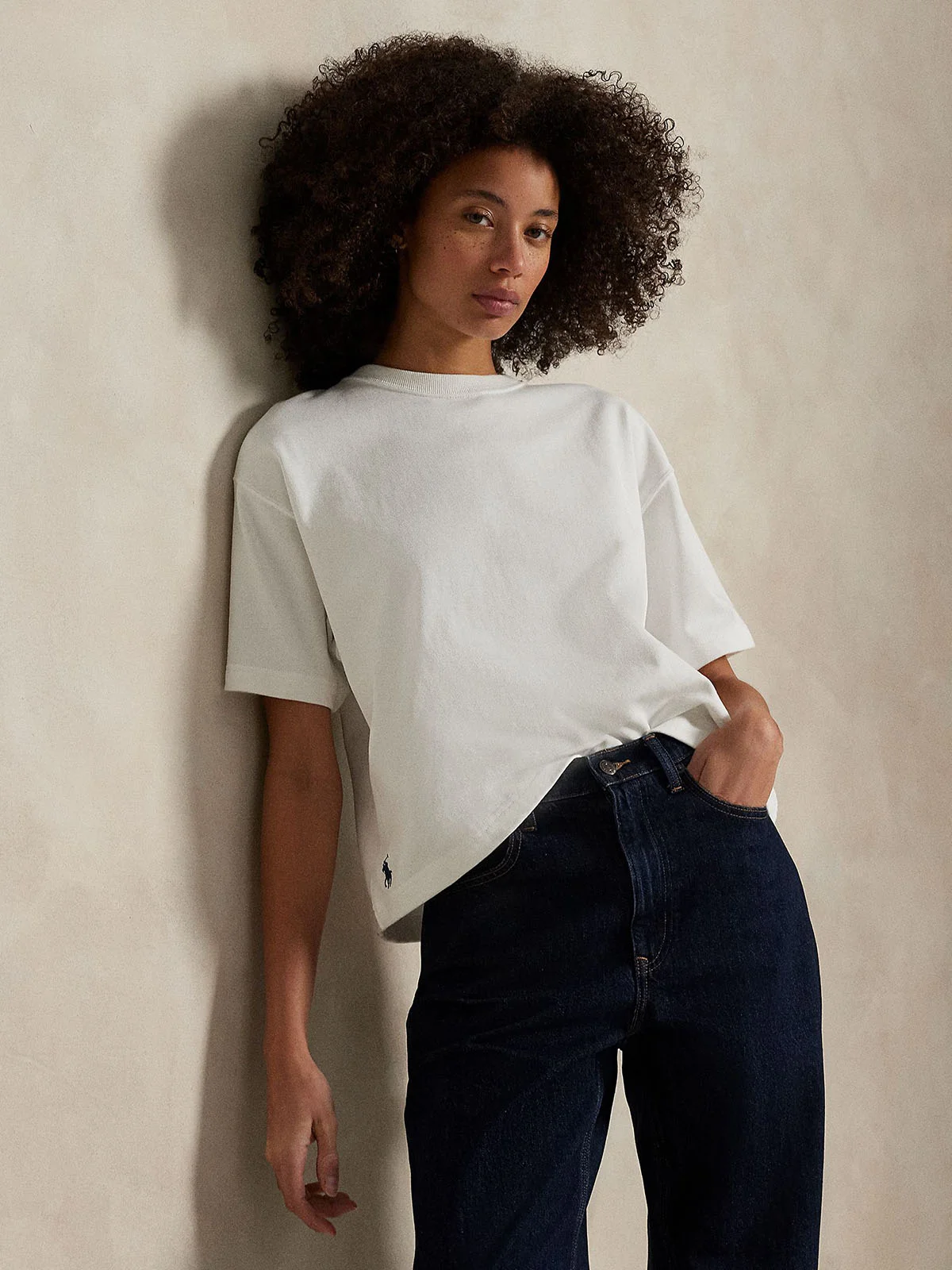 POLO RALPH LAUREN Áo Thun Nữ Tay Ngắn Relaxed Crop Fit Cotton Jersey Tee