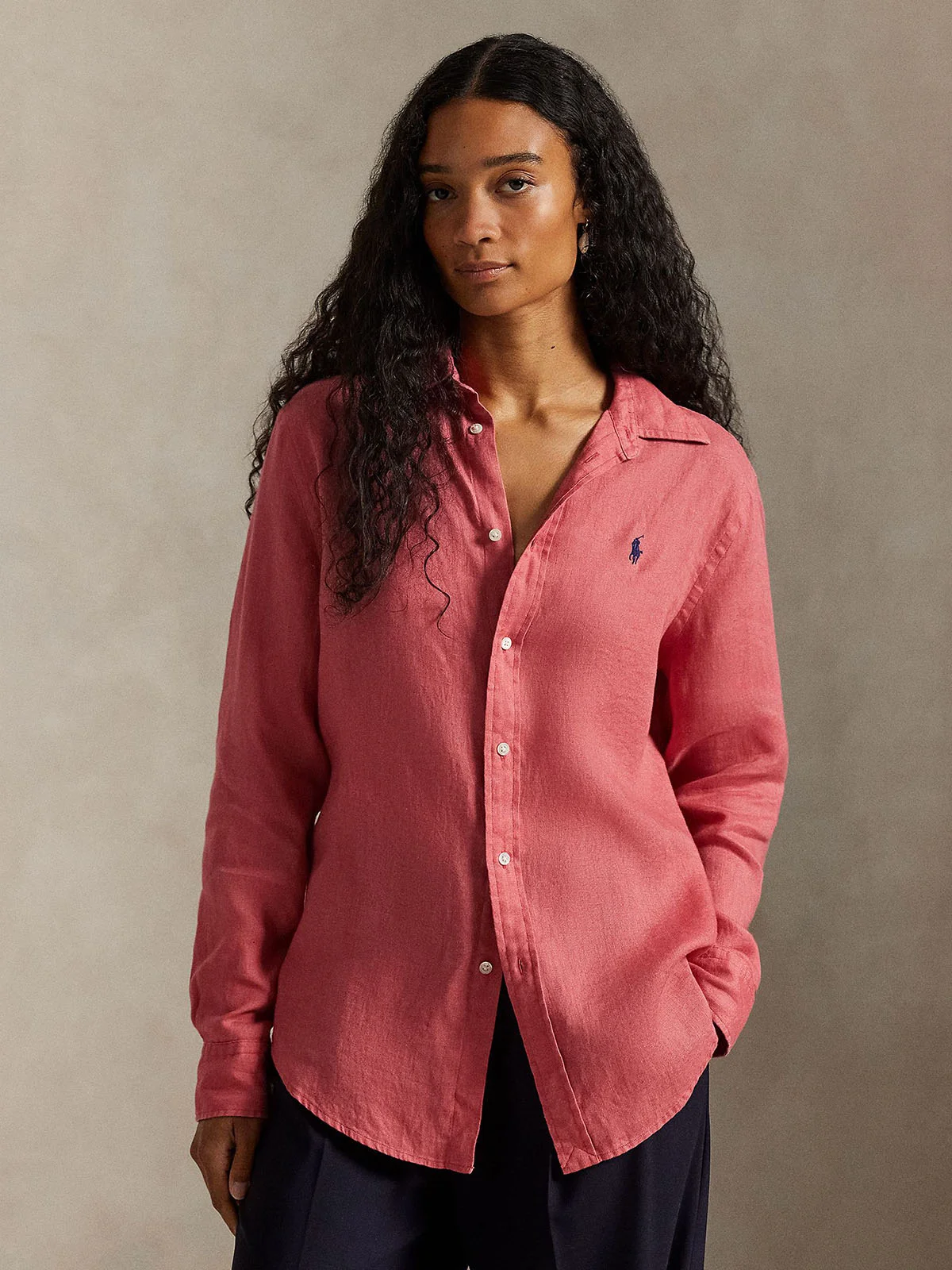 POLO RALPH LAUREN Áo Sơ Mi Nữ Tay Dài Classic Fit Linen Shirt