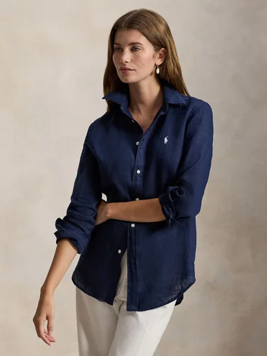 POLO RALPH LAUREN Áo Sơ Mi Nữ Tay Dài Classic Fit Linen Shirt