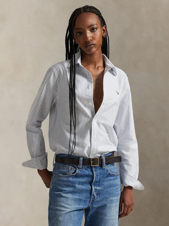 POLO RALPH LAUREN Áo Sơ Mi Nữ Tay Dài Classic Fit Striped Oxford Shirt