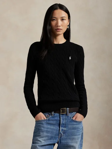 POLO RALPH LAUREN Áo Sweater Nữ Tay Dài Cable Wool-Cashmere Crewneck Sweater
