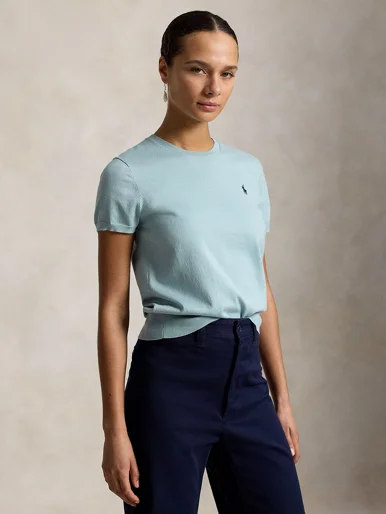 POLO RALPH LAUREN Áo Pullover Nữ Tay Ngắn Short-Sleeve Crewneck Sweater