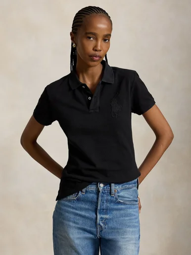 POLO RALPH LAUREN Áo Polo Nữ Tay Ngắn Beaded Big Pony Polo Shirt