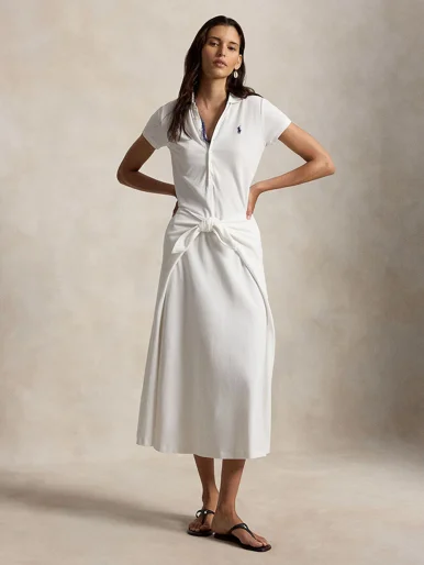 POLO RALPH LAUREN Đầm Nữ Tie-Front Mesh Polo Dress