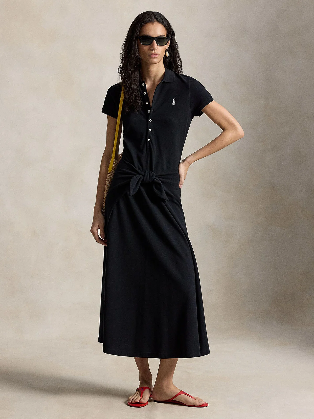 POLO RALPH LAUREN Đầm Nữ Tie-Front Mesh Polo Dress