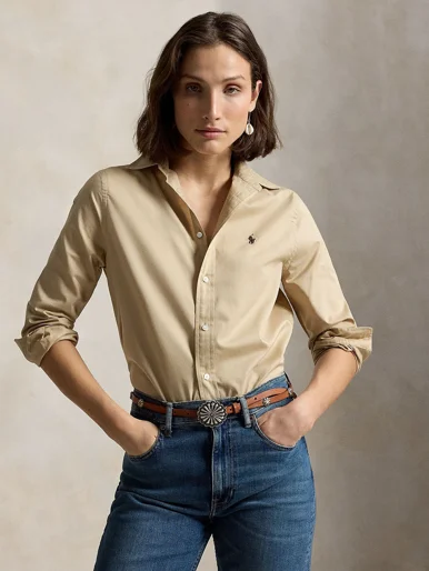 POLO RALPH LAUREN Áo Sơ Mi Nữ Tay Dài Classic Fit Cotton Twill Shirt