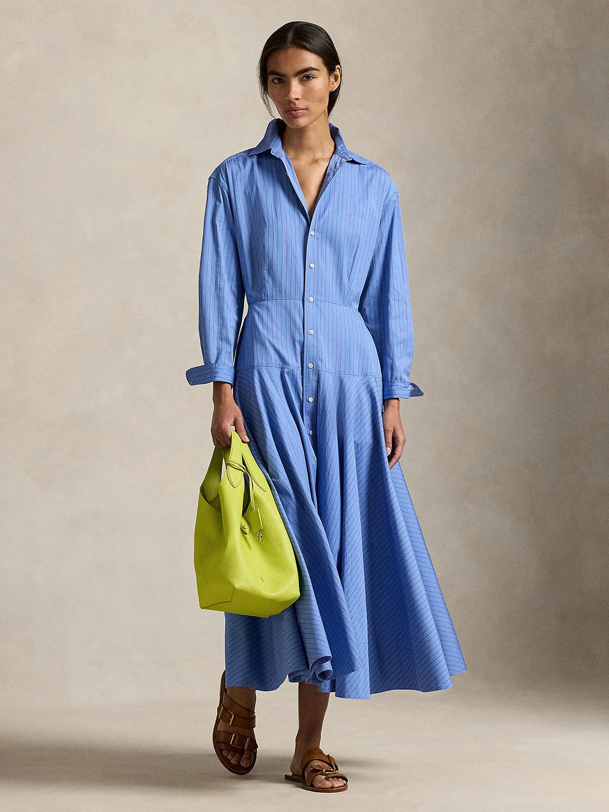 POLO RALPH LAUREN Đầm Nữ Striped Cotton Shirtdress