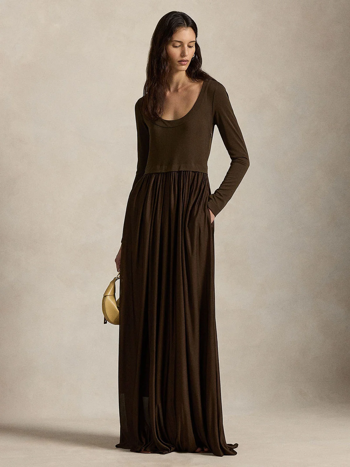 POLO RALPH LAUREN Đầm Nữ Tie-Back Jersey Maxidress