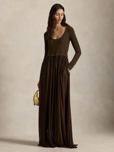POLO RALPH LAUREN Đầm Nữ Tie-Back Jersey Maxidress