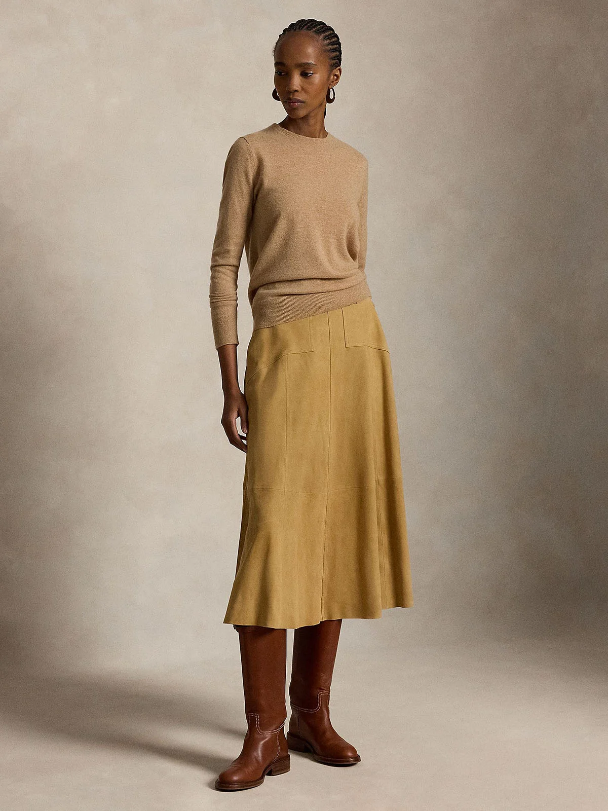 POLO RALPH LAUREN Chân Váy Nữ Belted Suede A-Line Skirt