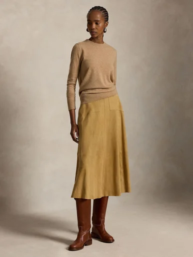 POLO RALPH LAUREN Chân Váy Nữ Belted Suede A-Line Skirt