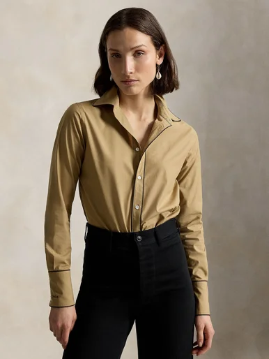 POLO RALPH LAUREN Áo Sơ Mi Nữ Tay Dài Stretch Slim Fit Stretch Cotton Shirt